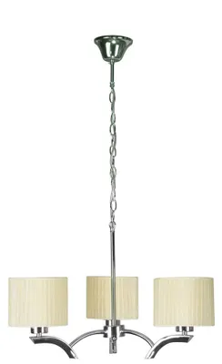 Immagine prodotto di Lampadario DRAGA cromato-ecru 3xE27x60W in metallo, dimensioni: 95x58x58 cm, IP20, Candellux