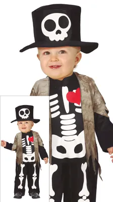 Immagine prodotto di Guirca Costume da scheletro per bambino 2-3 anni 2-3 anni