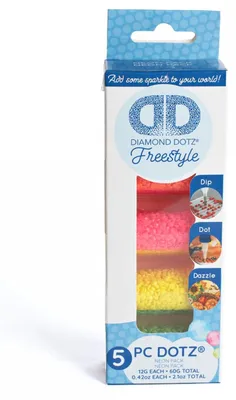 Immagine prodotto di DIAMOND DOTZ® Accessori per pittura a diamante Freestyle, set di tessere di mosaico a diamante rotondo con 5 colori neon