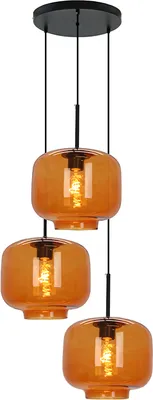 Produktbild von Olucia - ANNIEK - Pendelleuchte - Orange/Schwarz - 3-flammig