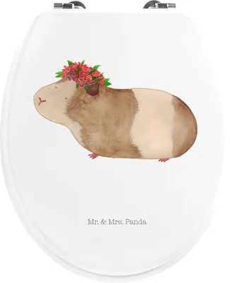 Produktbild von Mr. & Mrs. Panda Toilettendeckel Meerschweinchen Weisheit - Weiß - Geschenk, Klobrille, Spruch, Wunder, WC Brille, Klodeckel, Gute Laune, klo deckel, Motivation, Realität