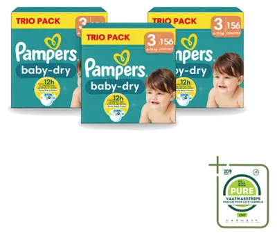Productafbeelding van 3 x Pampers Baby-Dry luiers, maat 3, 6-10 kg - grootverpakking - 3 stuks