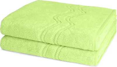 Produktbild von Ross Cashmere feeling 2 X Duschtuch im Set Walkfrottee aus Baumwolle 520 g/m², Weich saugstark mit Aufhänger Kordel, Wellenmuster und gewebte Bordüre elegant