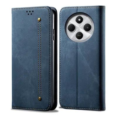 Immagine prodotto di Custodia per Xiaomi Redmi 14C, Custodia a portafoglio in pelle con chiusura magnetica e supporto blu
