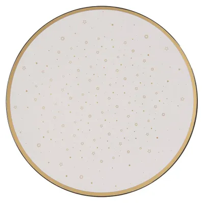 Immagine prodotto di Piattino Clayre & Eef Ø 33 cm Stelle in plastica color oro bianco