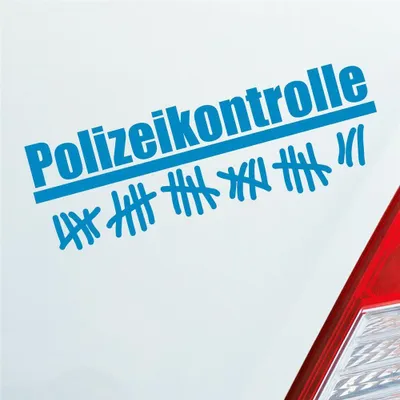 Produktbild von Auto Aufkleber Polizeikontrolle Radar  Strichliste 15x5 cm Hellblau Sticker Heckscheibenaufkleber