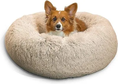 Image de Lit relaxant pour animaux de compagnie, lavable en machine, 76 x 76 cm, avec housse amovible, gris