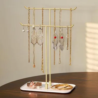 Productafbeelding van Famanu sieradenschalen met dubbele stangen – elegant en praktisch