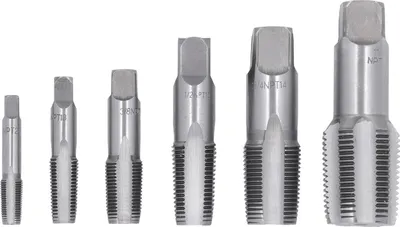 Obrázek produktu pro 6dílná sada nástrojů na řezání závitů NPT (1 palec, 3/4 palce, 1/2 palce, 3/8 palce, 1/4 palce, 1/8 palce) z uhlíkové oceli pro PVC trubky