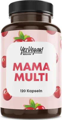 Produktbild von YesVegan® Mama Multivitamin Schwangerschaft Folsäure 120 Kapseln - 2er Set