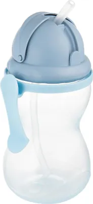 Obrázok produktu pre CANPOL BABIES Športová fľaša so silikónovou slamkou 370ml 12m+ modrá