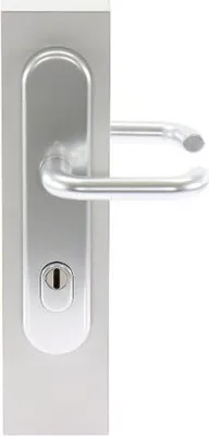 Produktbild von SH-Drückergarnitur PARIS-auf Schild PZ88, 62-72, mit Kzs., silber, RC3 ÖNORM