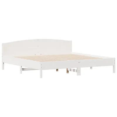 Zdjęcie produktu dla vidaXL Łóżko z litego drewna bez materaca białe 180x200 cm drewno sosnowe