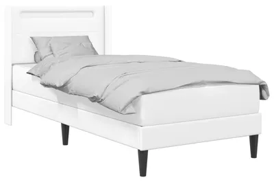 Produktbild von Bettgestell mit Matratze Weiß 90 x 200 cm Kunstleder