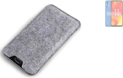 Produktbild von K-S-Trade Filz Handyhülle kompatibel mit Lava Blaze Pro Schutzhülle Filztasche Filz Tasche Case Sleeve Handy Hülle Filzhülle grau
