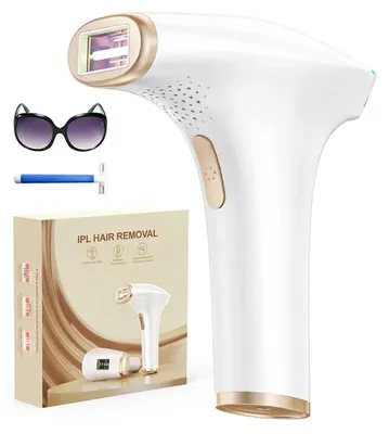 Produktbild von IPL Haarentfernung Gerät - 3-in-1 Laser Epilierer - 999900 Lichtimpulse - 5 cm² Fenster - 17,6 J - Gesicht & Ganzkörper - weiß