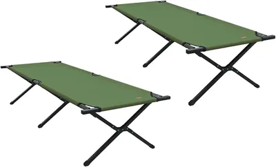 Produktbild von Klappbares Campingbett in Grün aus Oxford-Gewebe, 210x80x46 cm