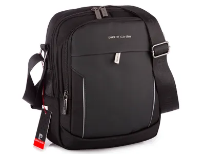 Zdjęcie produktu dla Torba Męska Na ramię Na co dzień Miejska Listonoszka Wygodna Elegancka Lekka Materiałowa Czarna Pierre Cardin