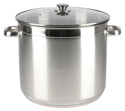 Produktbild von BURI Edelstahl-Kochtopf 20 Liter mit Glasdeckel Suppentopf Gulaschtopf Partytopf Topf