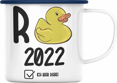 Produktbild von Trendation - Rente Emaille Tasse 2022 Spruch R Ente Ruhestand Rentner Geschenk Rentnerin Emaille Emaille Tasse Renteneintritt (Blau)