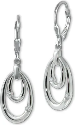 Produktbild von SilberDream Damen Ohrringe Ovale Zirkonia weiß Ohrhänger 925 Silber D2SDO4391W