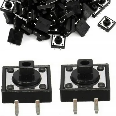 Produktbild von Rosfix Tact Switch 12x12 mm – Hochpräziser Taster | 7 mm Höhe, 2 Stück | Steuerungen, Fernbedienungen, medizinische Geräte