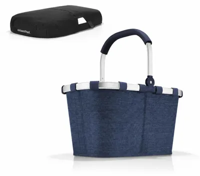 Produktbild von reisenthel Einkaufskorb Tasche Korb carrybag twist navy BK4129 + Cover scharz BP7003