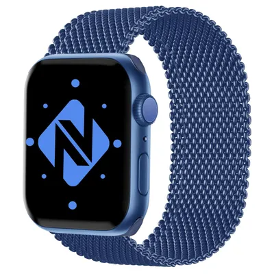 Immagine prodotto di Bracciale in acciaio inossidabile per smartwatch NALIA, compatibile con cinturini Apple Watch Ultra/SE e serie 8/7/6/5/4/3/2/1, taglie 42mm, 44mm, 45mm, 49mm, cinturino iWatch con chiusura magnetica, metallo, colore: blu