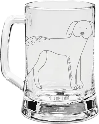 Produktbild von Mr. & Mrs. Panda Seidel Hund Dogge - Transparent - Geschenk, Herz, Deutsche, Bierkrug Glas, graviert, Sprüche, Humpen, Hunde, Krug