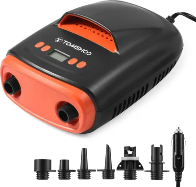 Obrázek produktu pro TOMSHOO Digitální elektrická vzduchová pumpa SUP 110 W 12 V 22 PSI vysokotlaká vysokorychlostní vzduchová pumpa s LCD displejem pro vodní sporty nafukovací SUP Stand Up Paddle Board