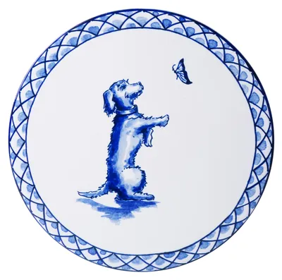 Heinen Delfts Blauw – Topfuntersetzer Teckel Nhaan 18 cm – Bild 1