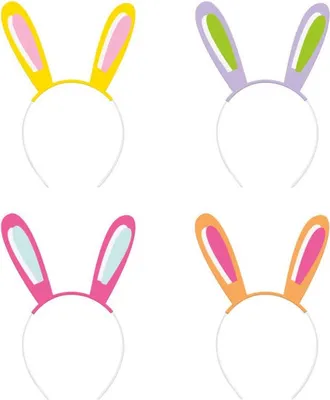 Produktbild von 4 Bunte Osterhasenohren Haarreifen