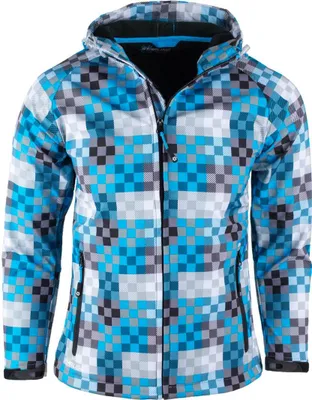 Produktbild von Kinder Jungen Softshelljacken Outdoor Jacken Softshell Jacke Blau Kariert 176