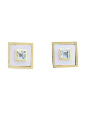 Produktbild von MIAMAR 0803115 Damen Ohrstecker 14 Karat (585) Gelbgold Gold weiß