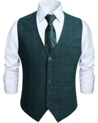 Obrázok produktu pre Pánska vesta, bavlna, škótska kocka, zelená, veľkosť L