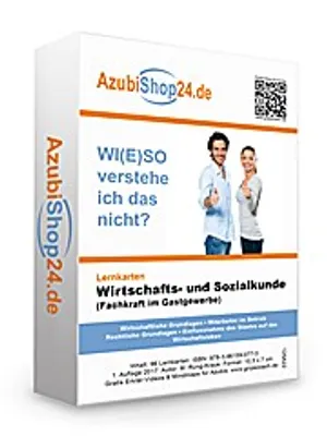 Image de Lernkarten WISO Wirtschafts- und Sozialkunde Fachkraft im Gastgewerbe Prüfungsvorbereitung WISO Prüfung