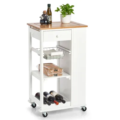 Produktbild von Zeller Kuchenwagen - Ausziehbarer Korb/Weinregal - 50 x 86 cm