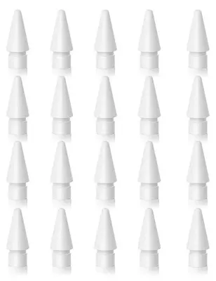 Image de Pointe de rechange pour stylet - Pointe double couche - Compatible avec les stylets de première et deuxième génération - Plastique - Lot de 20