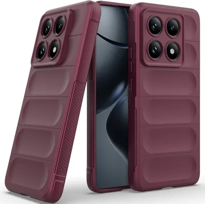 Produktbild von Handyhülle für Xiaomi 14T Pro Weich TPU Silikon Stossfest Anti-rutsch Hülle bordeaux