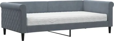 Obrázok produktu pre Denná posteľ s matracom tmavosivá 90x190 cm zamat