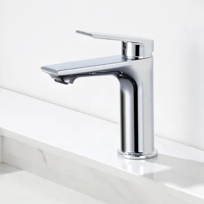 Produktbild von Waschtischarmatur Schnellmontage, 6L/min Wassersparend bleifrei, Kalt Warm, Cecipa, Badarmatur Mischbatterie, Wasserhahn Bad, Waschbeckenarmatur Chrom