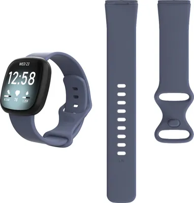 Produktbild von Silikon Ersatzband Armband für Fitbit Versa 3 / Sense „Sport“, L, Flieder