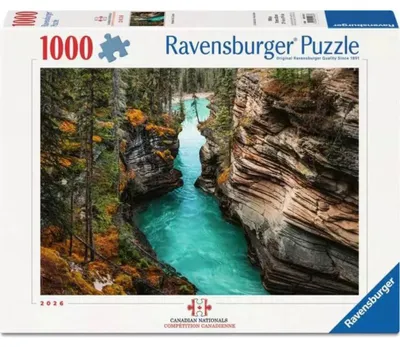 Image de Puzzle Ravensburger, Championnats Canadiens : Cascade d'Athabasca, 1000 pièces