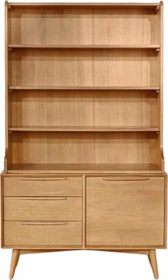 Produktbild von Skandinavischer Stil Bücherregal aus Gummibaum, 3 Schubladen, 1 Tür
