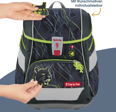 Produktbild von Step by Step Schulranzen-Set 2IN1 PLUS „Danger Cat Chiko“, 9-teilig, grün