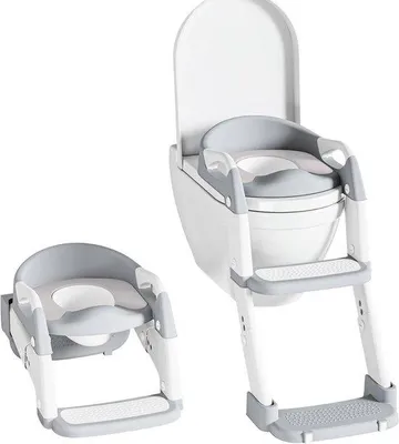 Produktbild von Kindertoilettensitzverkleinerung – Baby-Toilettentopf – Töpfchentraining – Verstellbare Höhe – 45 x 34 cm – Grau