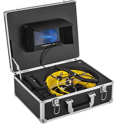Produktbild von VEVOR 20M Kanalinspektionskamera 9 Zoll Monitor LCD DVR Wasserdichtes Rohrleitungsabflussinspektionssystem Kamera-Set mit 8G SD-Karte (20M 9 Zoll), 7 Zoll-b, 50 m