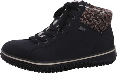 Produktbild von Rieker Damen Stiefelette Schnürboot Warmfutter flach Reißverschluss Z4243, Größe:38 EU, Farbe:Blau