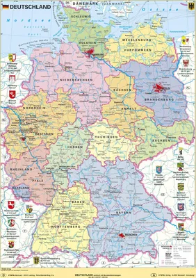 Produktbild von Deutschland politisch mit Bundesländerwappen