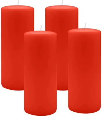 Produktbild von 4er Set Adventskranzkerzen Paprika Hellrot Ø 60 x 200 mm